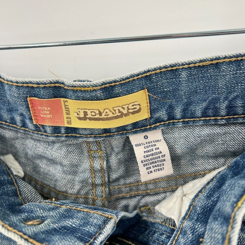 vintage Y2K Ultra Low Rise Denim grunge Shorts cutoff Jean Light Wash Denim  0 - Picture 6 of 9
